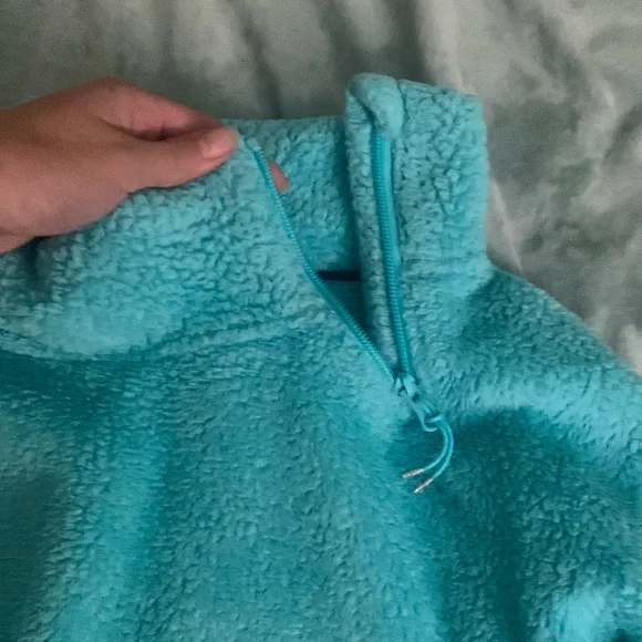 Girl’s size L All In Motion blue active zip up sweatshirt (fluffy Material) - Picture 3 of 7